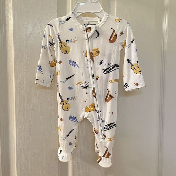 Angel Dear Jazz Band 2-Way Zipper Footie Bamboo Instruments Size Newborn NWT - Picture 1 of 10